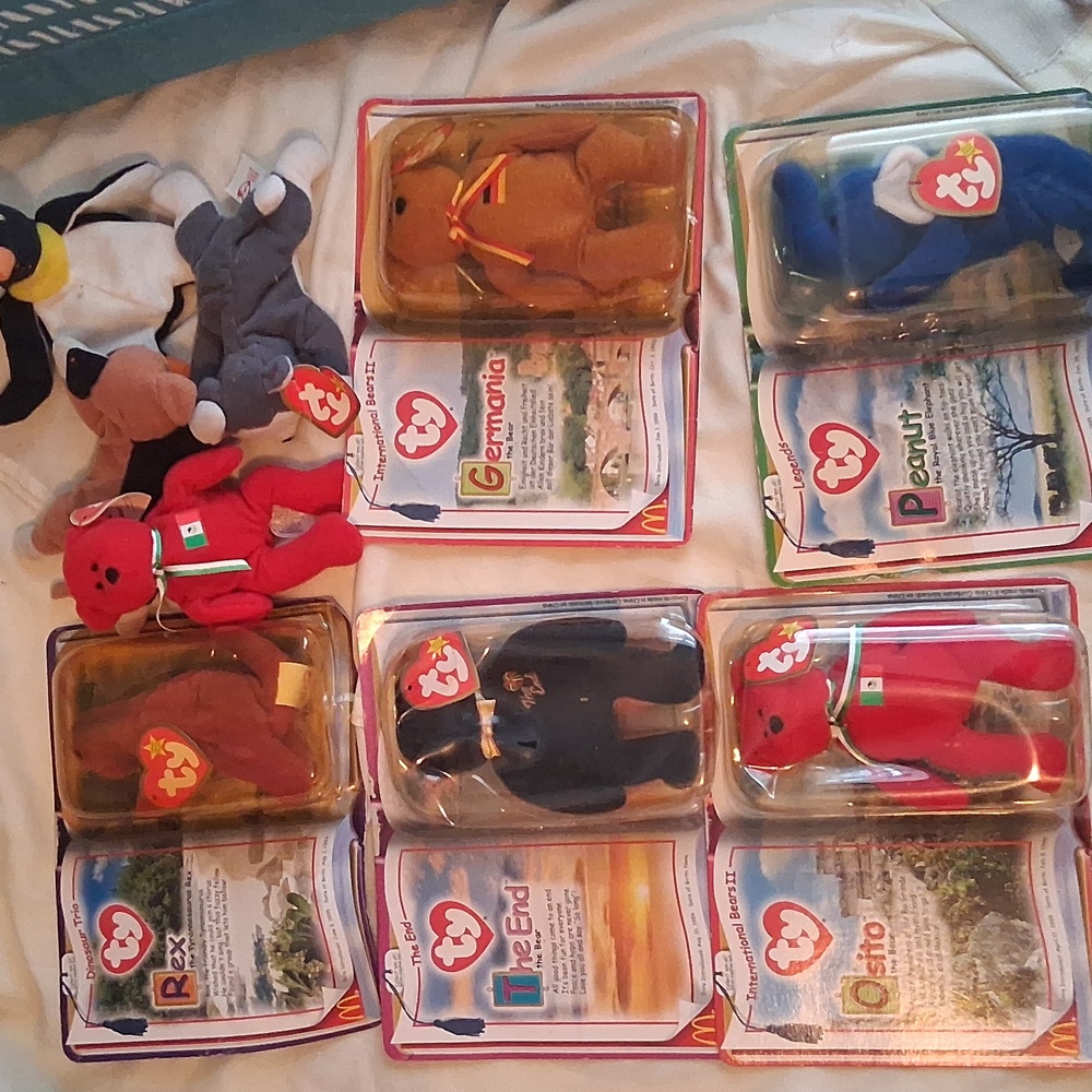 Ty Beannie Baby Stuffed Animal Collection - Red, Blue, Black